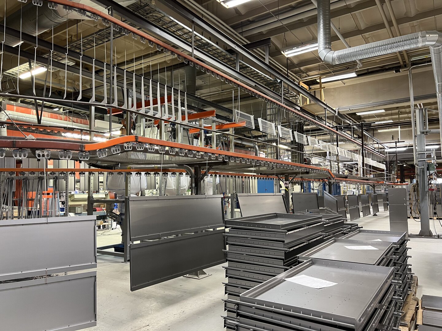 Treston&rsquo;s Jyv&auml;skyl&auml; factory. Treated metal pieces.